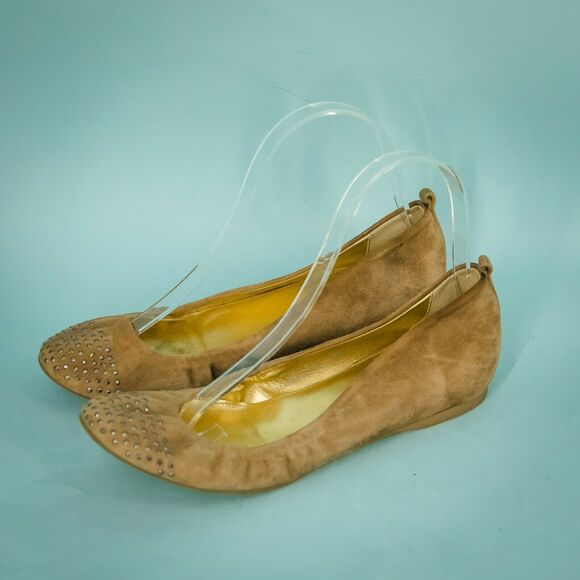 J Crew 7.5 Suede Leather Cece Studded Flats - Picture 1 of 9